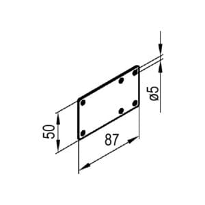 Plate 82x50x2 stainless steel