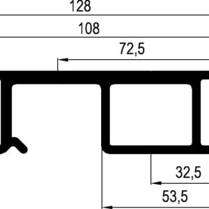 Pillar aluminium corner rear light 128x35 anodized