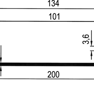 Upper sideboard profile 200 x 25 mm for rail