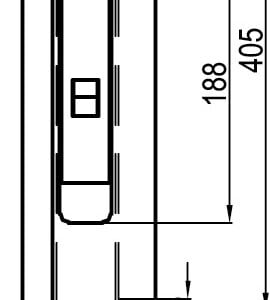 Sideboard closure Euroclip 405 mm with edging and arrester – left