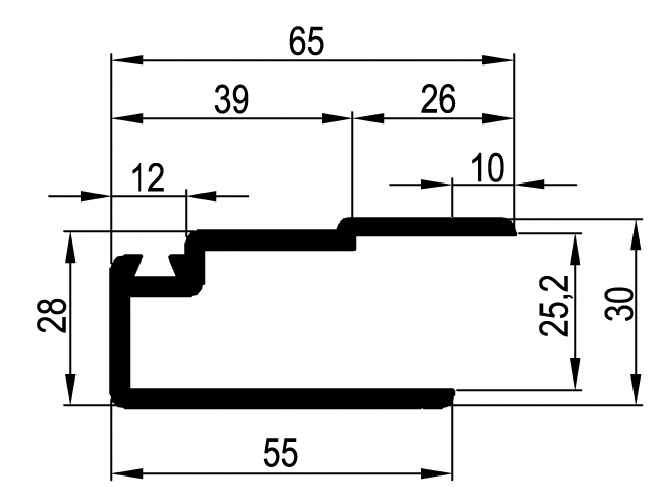 Profil inchidere 25mm pentru Hestal 681, Al. natur