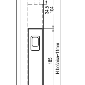 Sideboard closure PO 811 mm without edging with arrester – right