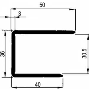 Edging profile U 30 mm