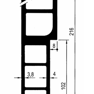 Lower sideboard profile 216 x 40 mm
