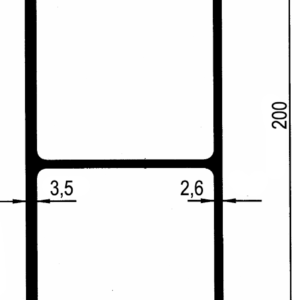 Upper sideboard expanded profile 200 x 40 x 60 mm, for pivot 30 mm