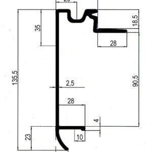 Peripheral profile frame 90/18mm