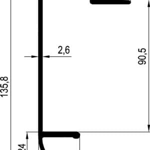Peripheral profile frame 90/18 mm