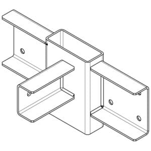 Central corner right 120 x 40 / 90 mm, set