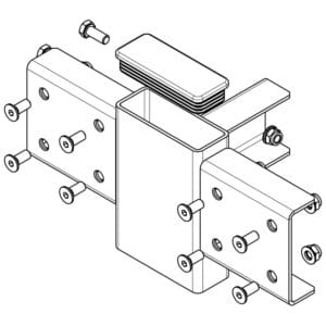 Central corner left 120 x 40 / 90 mm, set