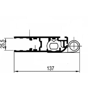 Door profile – 5 hinges L = 3135 mm – SP