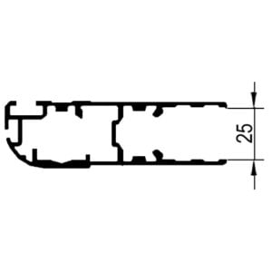 Door profile centre right (with edging) L = 3135 mm – SP