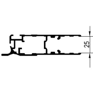 Door profile centre right (with edging) L = 3135 mm – SP