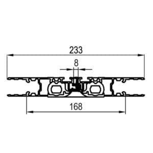 Hinge profile central for four-leaves door L = 3135 mm – SP