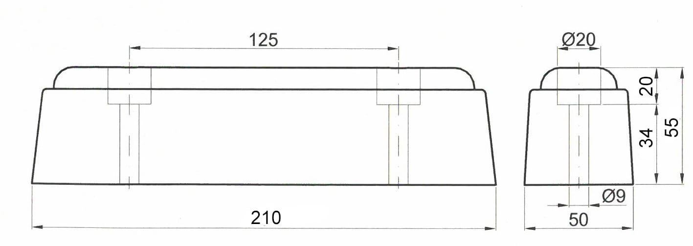 Rubber buffer 210/ 50/ 55