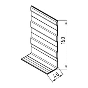 Kick profile Alu nat L 160x40mm