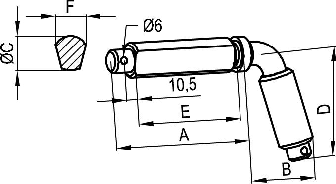 Securing pivot type 2 30mm