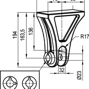 Fork holder 10 t - type 1