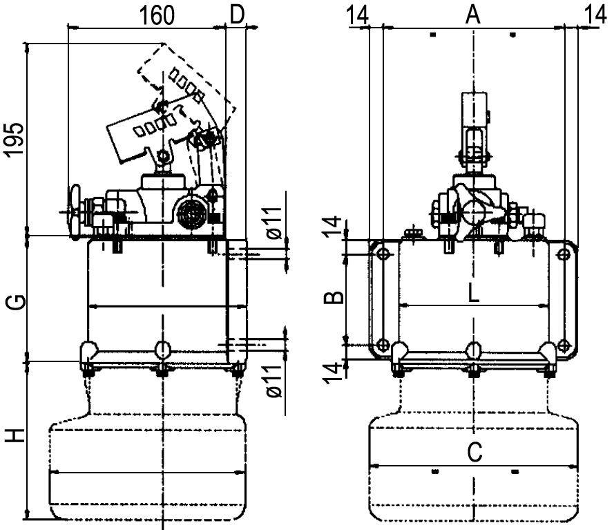 Manual pumps PMS - 45 10lt.
