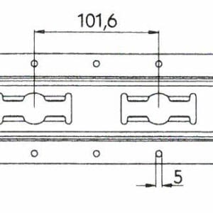 Anchoring rail – combi di.25, 88x12x3048x2,5 mm