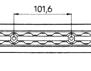 Anchoring rail AIRLINE 50x15x3000 mm