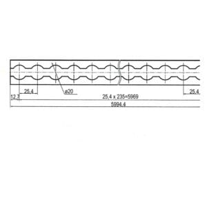 Anchoring rail – Airline 34x9,6x6000 mm, without holes