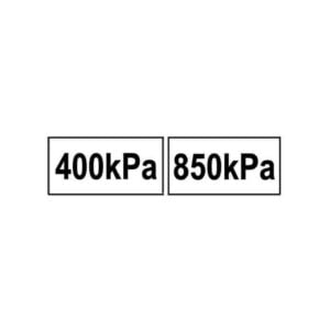 Self - adhesive - tyre presures 850 kpa 80 x 40 mm