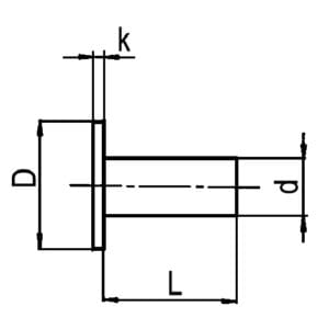 Solid rivet 5 x 10 with flat head full DIN 7338A