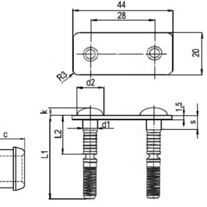 Riveting stud HUCK Magna-Grip double 6,5x50,5 Al/A2, 1,5 mm