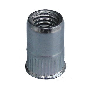 Riveting nuts M 8 A2 0,5-3,0 open with grooved, reduced head