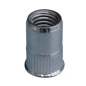 Riveting nuts M 8 A2 3,5-6,0 open with grooved, reduced head