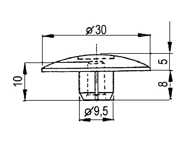 Mounting cap plastic PA black