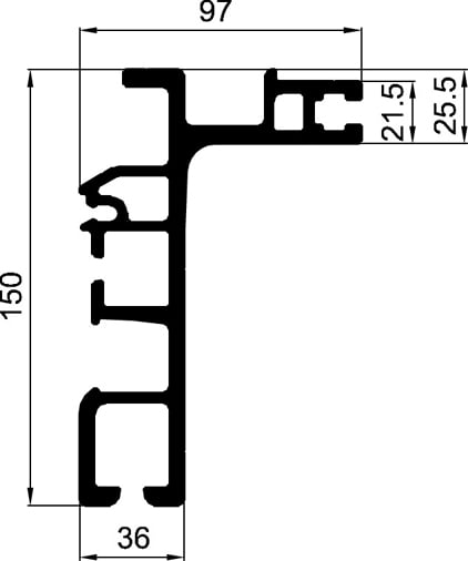Guide profile ALTO 150 7300 mm