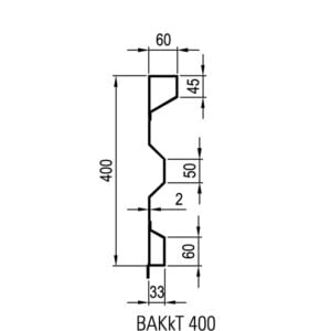 Sideboard steel BAKkT 400 x 2,0 mm