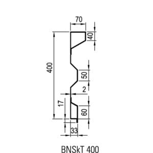 Sideboard steel BNSkT 400 x 2,0 mm