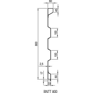 Sideboard steel BNTT 800 x 2,5 mm