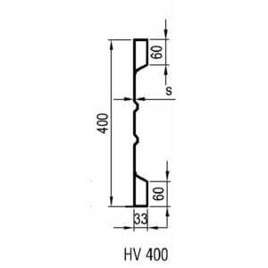 Sideboard steel HV 400 x 2,0 mm