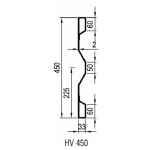 Sideboard steel HV 450 x 2,0 mm