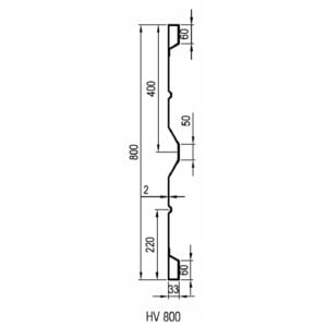 Sideboard steel HV 800 x 2,0 mm