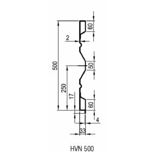 Sideboard steel HVN 500 x 2,0 mm