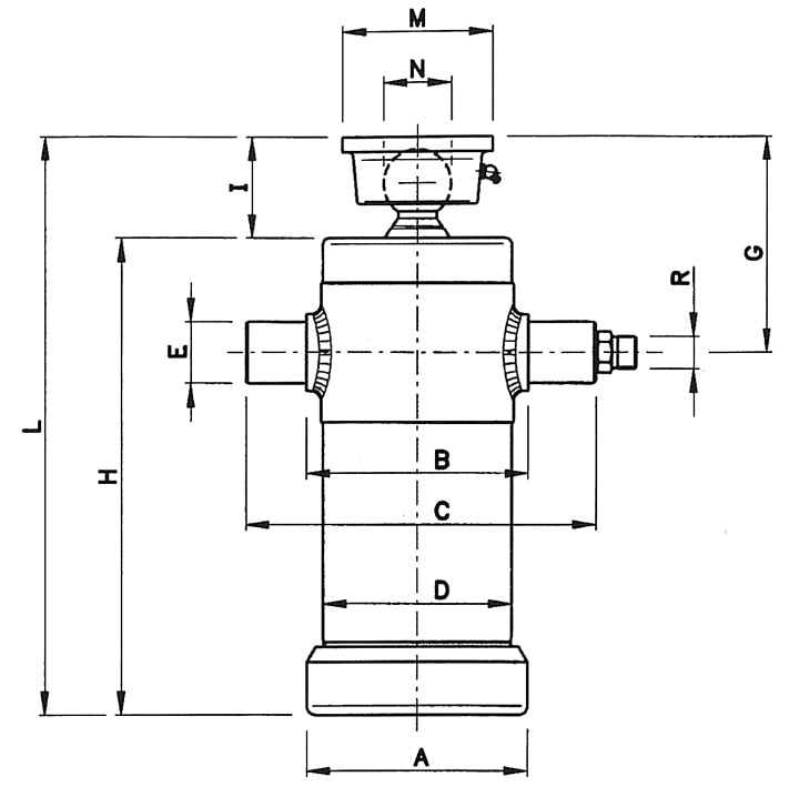 Cylinder hydraulic telescopic - typ C 2st 70-02-30 zd 700/ 95mm 3t